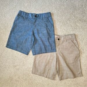 Boys Flat Front Chambray Shorts Bundle of 2, Size 8, NWOT